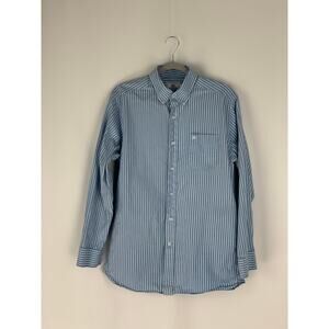 Southern Tide Classic Fit Button Down Shirt Mens Medium Blue Green Striped